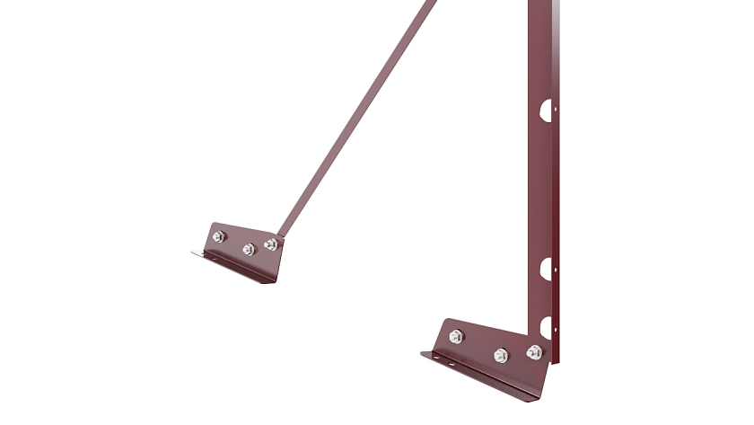 Ограждение кровельное NewLine H-90см, 3м, для фальцевой кровли, красное вино (RAL 3005)