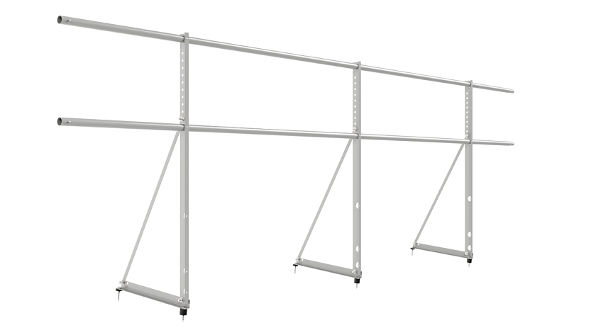 Ограждение кровельное NewLine H-90см, 3м, бело-алюминиевый (RAL 9006)