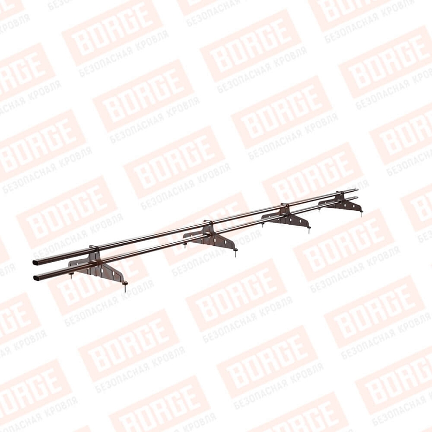 Снегозадержатель трубчатый Русский Рубеж 20х40мм, 3м, 4 опоры, окрашенный (NL-807)