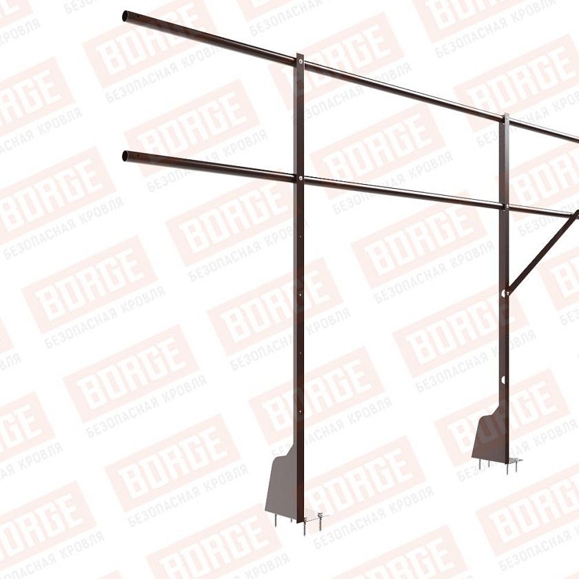 Ограждение плоских кровель NewLine Н-120, 3м, верхнее крепление, коричневый шоколад (RAL 8017)