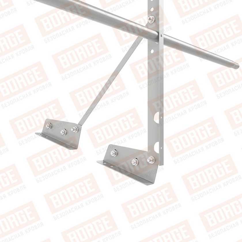 Ограждение декоративное NewLine H-60см, 3м, для фальцевой кровли, бело-алюминиевый (RAL 9006)