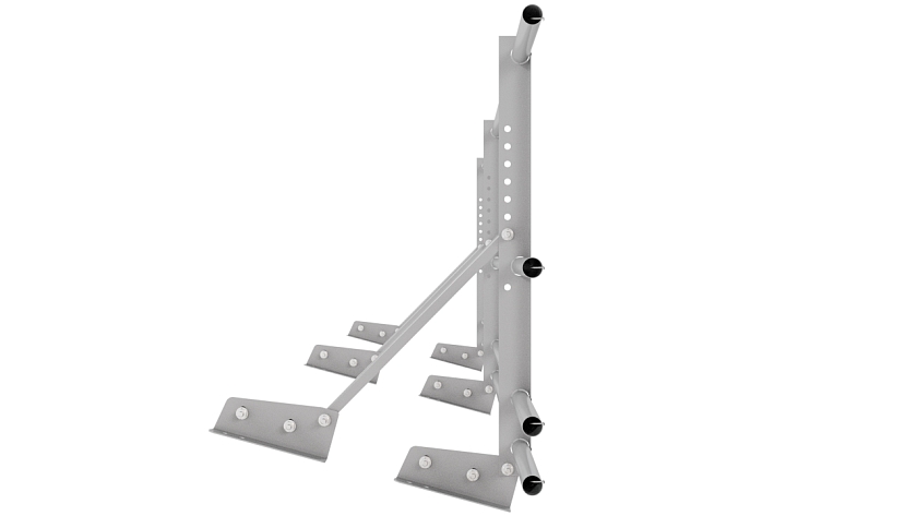 Ограждение кровельное NewLine H-60см, 3м, для фальц. кров., сигнально-серый (RAL 7004), с двумя доп. трубами