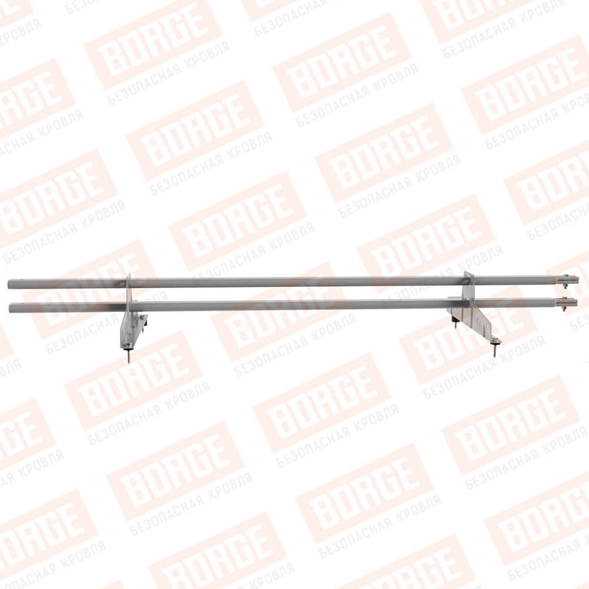 Снегозадержатель трубчатый BORGE 1,5м, 2 опоры, сигнально-серый (RAL 7004)