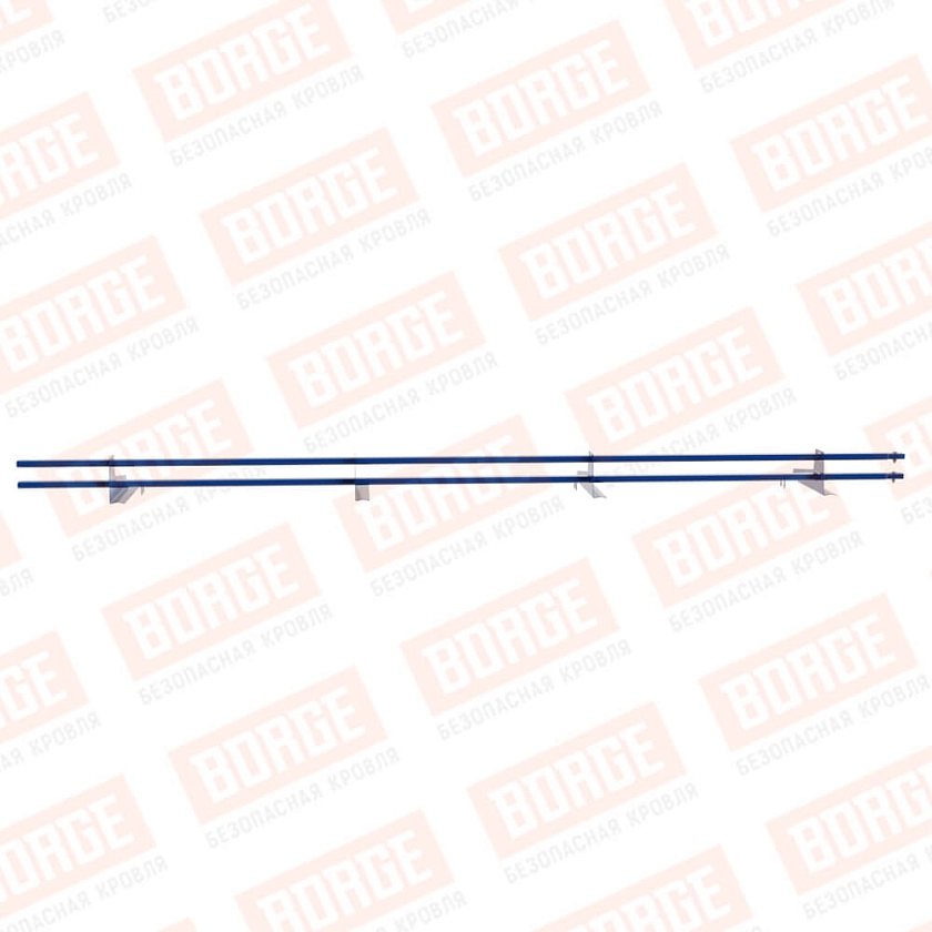 Снегозадержатель трубчатый BORGE 3м, 4 опоры, для черепичной кровли, сигнально-синий (RAL 5005)