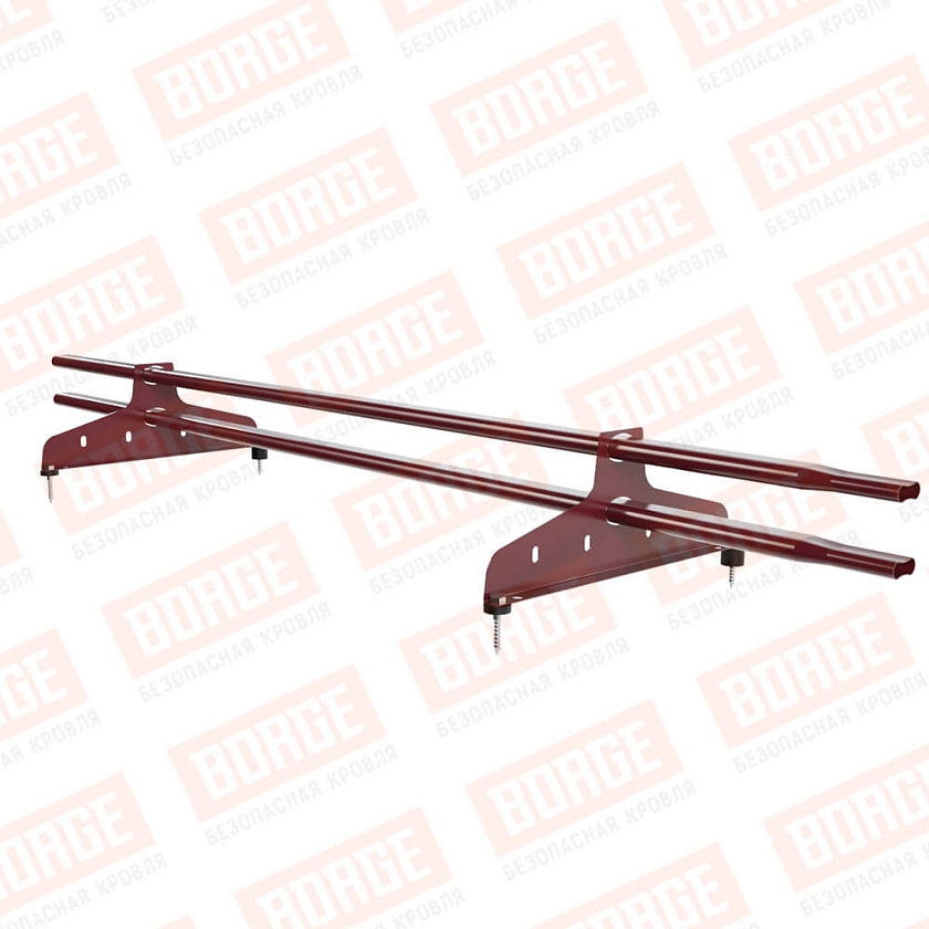 Снегозадержатель трубчатый NewLine 1,5м, 20x40мм, 2 опоры, красное вино (RAL 3005)
