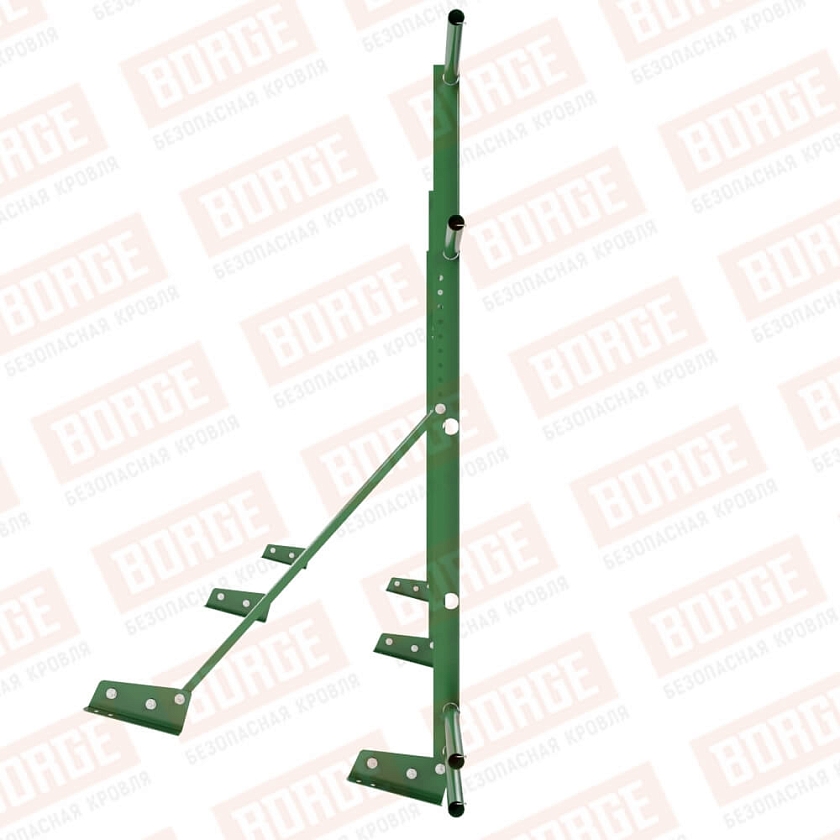 Ограждение декоративное NewLine H-120см, 3м, для фальц. кров., лиственно-зеленый (RAL 6002), с двумя доп. трубами