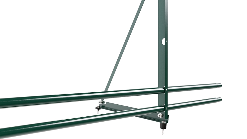 Ограждение кровельное NewLine H-90см, 3м, зеленый мох (RAL 6005), с двумя доп. трубами