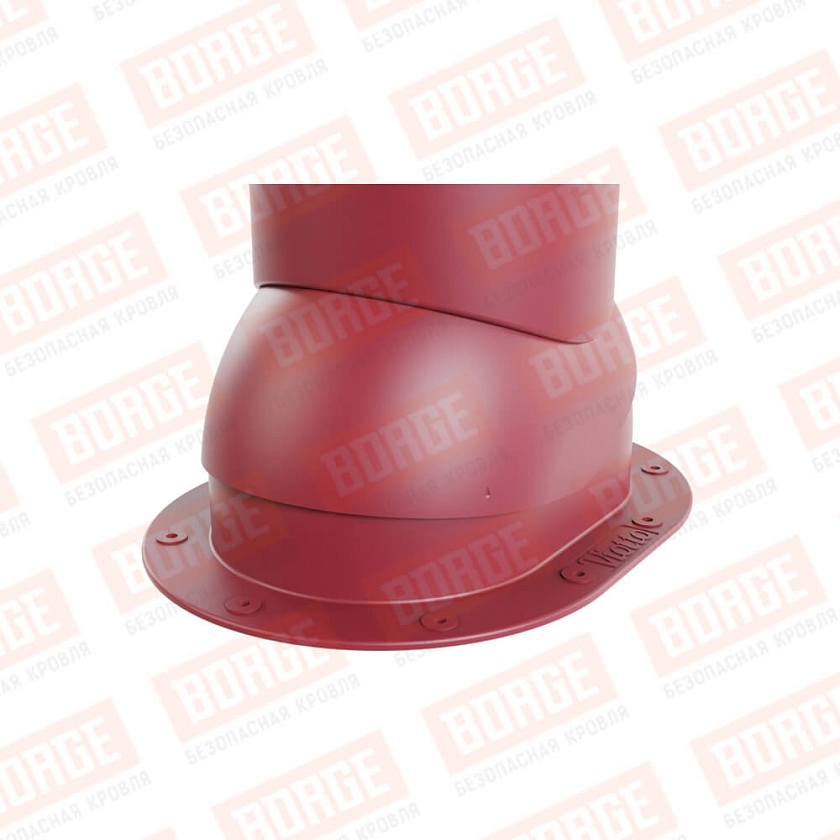 Труба вентиляционная Viotto, для готовой мягкой и фальцевой кровли, d-150мм, неутепленная, красное вино (RAL 3005)