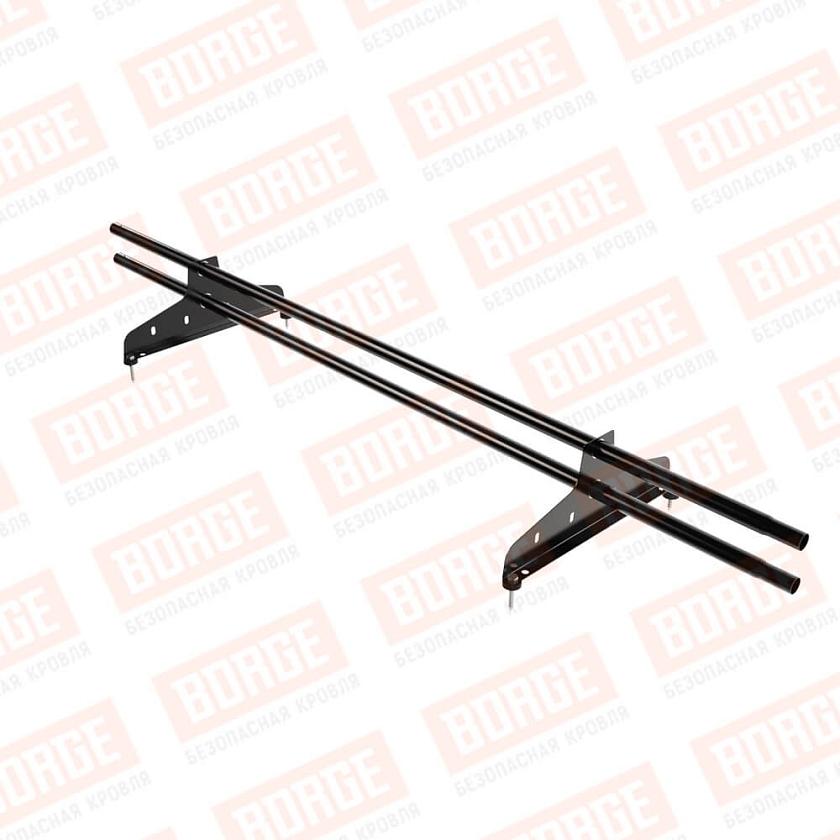 Снегозадержатель трубчатый NewLine 1,5м, D-25мм, 2 опоры, чёрный (RAL 9005)