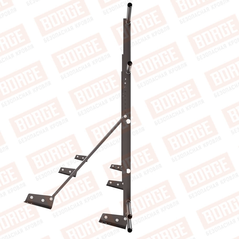 Ограждение декоративное NewLine H-120см, 3м, для фальц. кров., серо-коричневый (RR 32), с двумя доп. трубами