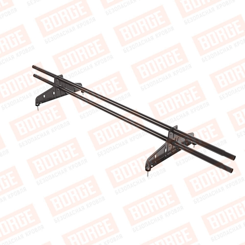 Снегозадержатель трубчатый Русский Рубеж D-25мм, 1,5м, 2 опоры, серо-коричневый (RAL 8019)