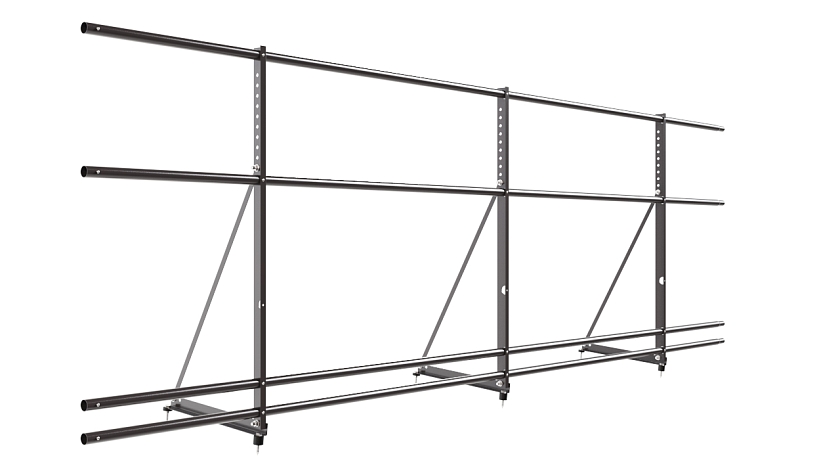 Ограждение кровельное NewLine H-90см, 3м, серо-коричневый (RR 32), с двумя доп. трубами