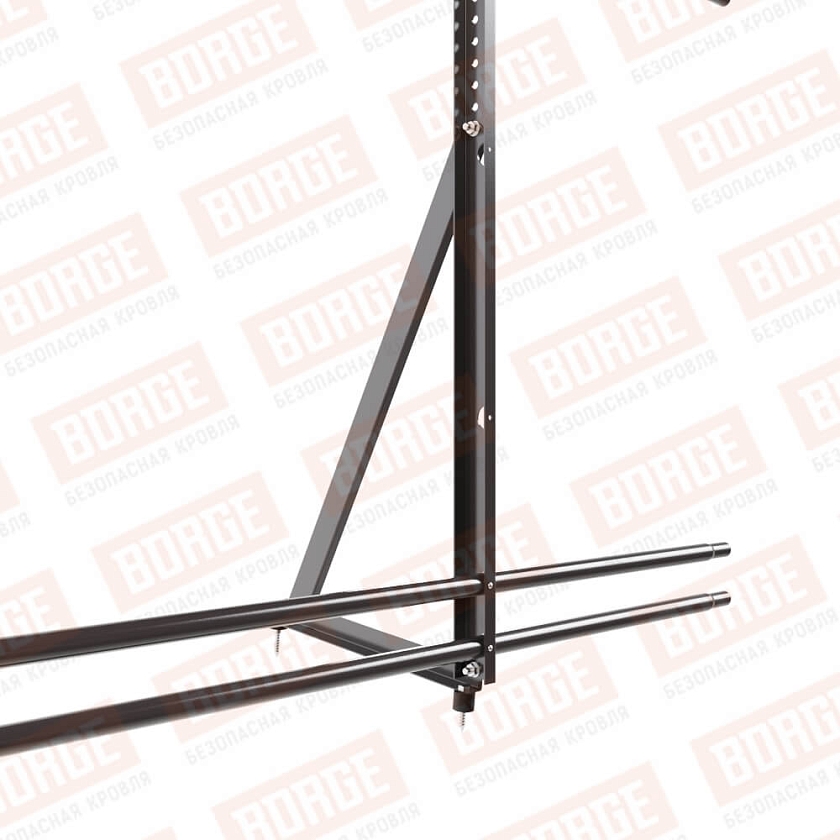 Ограждение кровельное Русский Рубеж H-120см, 3м, серо-коричневый (RR 32), с двумя доп. трубами