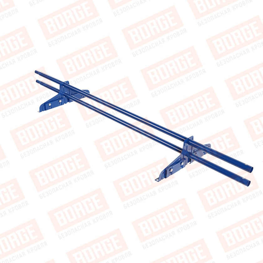 Снегозадержатель трубчатый Русский Рубеж D-25мм, 1,5м, 2 опоры, для фальц. кров., сигнально-синий (RAL 5005)