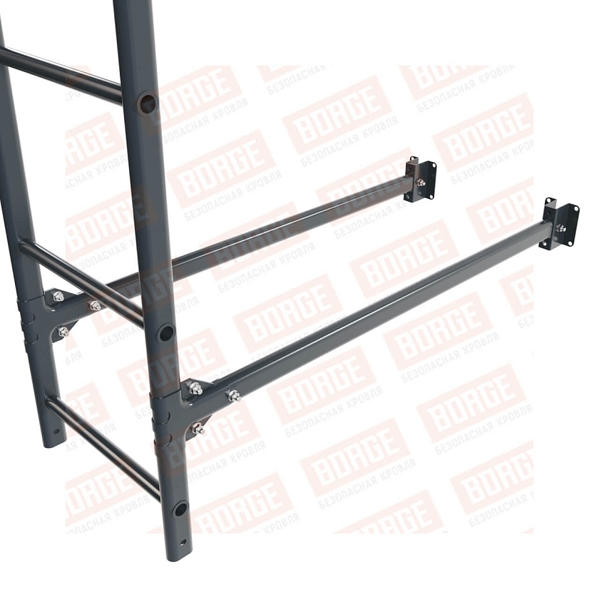 Комплект лестница фасадная BORGE (нижняя секция), 1,8м, антрацитово-серый (RAL 7016)