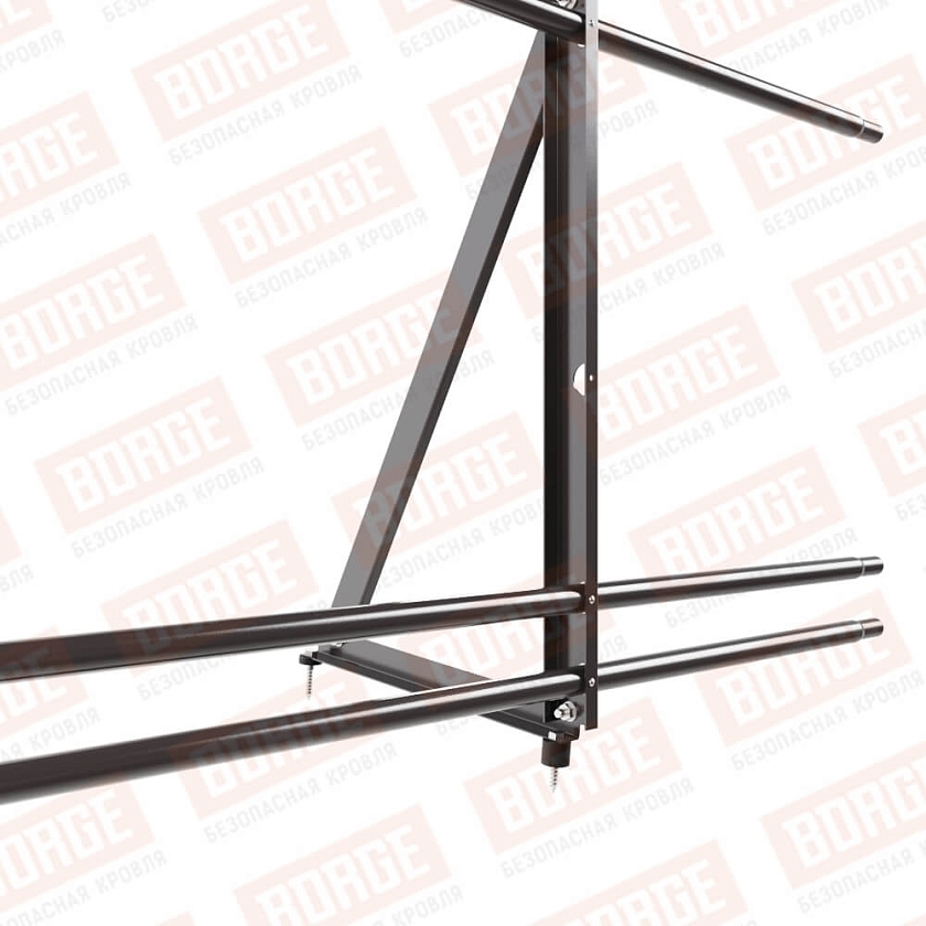 Ограждение кровельное Русский Рубеж H-90см, 3м, окрашенный (NL-805), с двумя доп. трубами