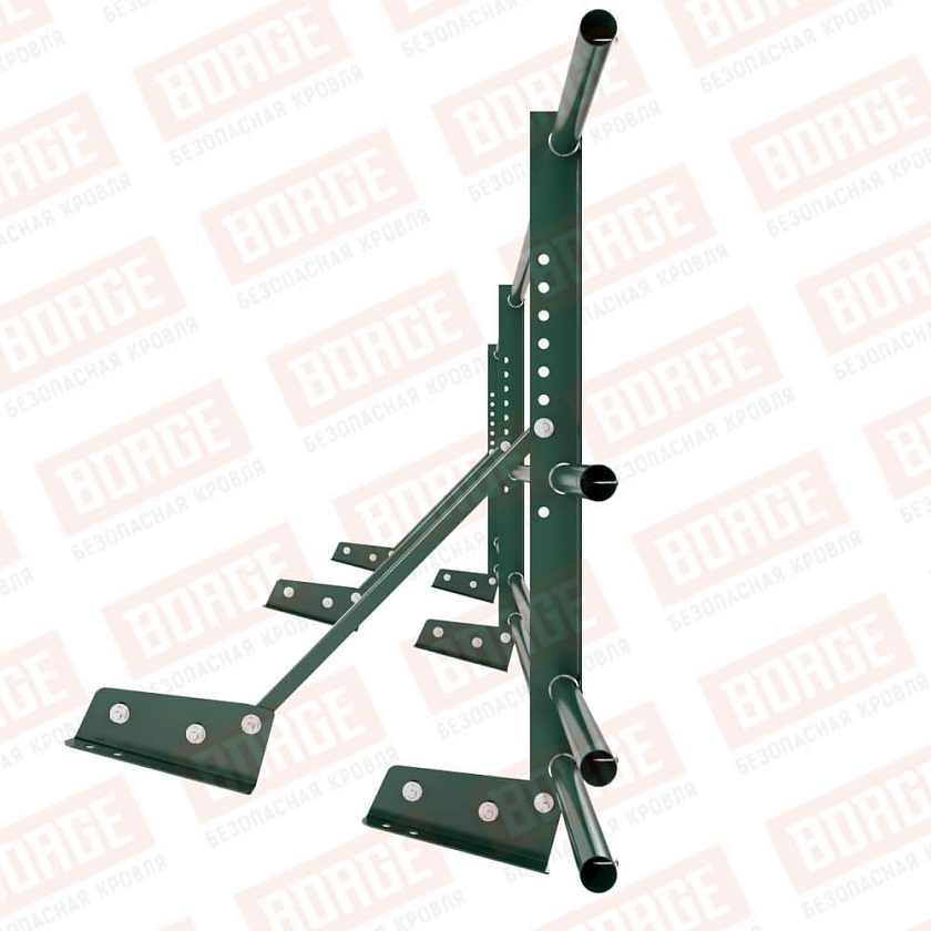 Ограждение декоративное NewLine H-60см, 3м, для фальц. кров., зеленый мох (RAL 6005), с двумя доп. трубами