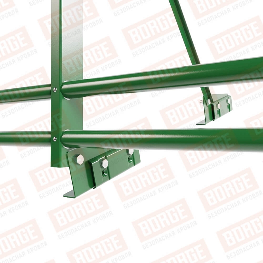 Ограждение декоративное NewLine H-120см, 3м, для фальц. кров., лиственно-зеленый (RAL 6002), с двумя доп. трубами