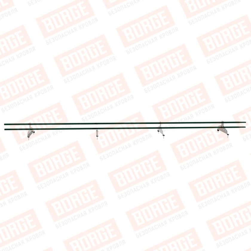 Снегозадержатель трубчатый NewLine 3м, 20х40мм, 4 опоры, зеленый мох (RAL 6005)