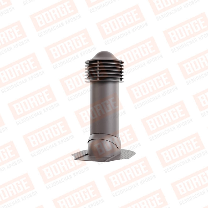 Труба вентиляционная Viotto, для мягкой кровли при монтаже, d-125мм, утепленная, серо-коричневый (RAL 8019)