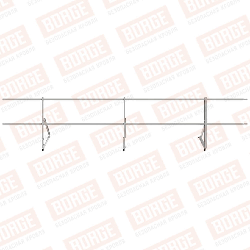 Ограждение кровельное Русский Рубеж H-60см, 3м, бело-алюминиевый (RAL 9006)