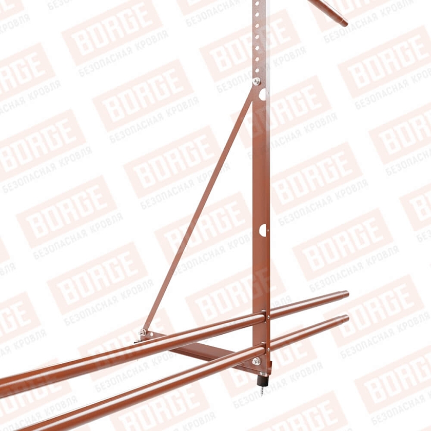 Ограждение декоративное NewLine H-120см, 3м, терракотовый (RAL 8004), с двумя доп. трубами