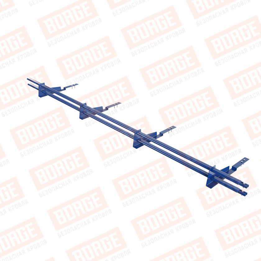Снегозадержатель трубчатый BORGE 3м, 4 опоры, для композитной черепицы, сигнально-синий (RAL 5005)