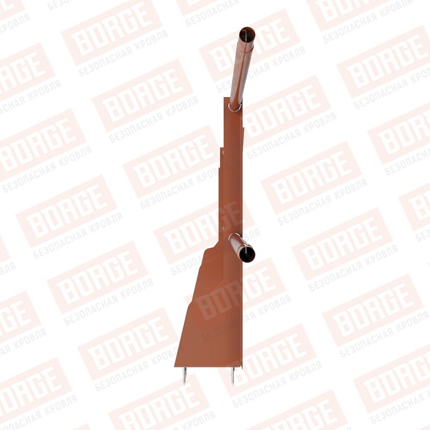 Ограждение плоских кровель NewLine Н-60, 3м, верхнее крепление, терракотовый (RAL 8004)