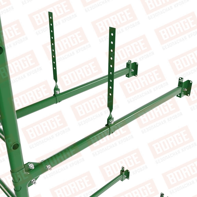 Комплект лестница фасадная BORGE (верхняя секция), 1,8м, лиственно-зеленый (RAL 6002)