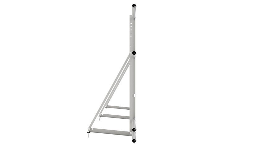 Ограждение кровельное NewLine H-90см, 3м, бело-алюминиевый (RAL 9006), с двумя доп. трубами