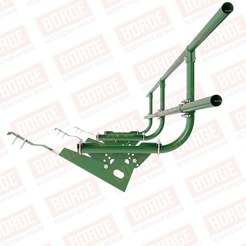 Ограждение кровельное BORGE H-60см, 3м, для черепичной кровли, лиственно-зеленый (RAL 6002)