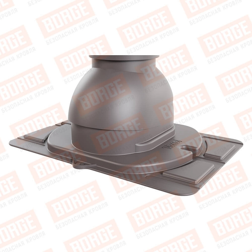 Труба вентиляционная Viotto с универсальным проходным элементом, d-110мм, h-550мм, утепленная, серо-коричневый (RAL 8019)