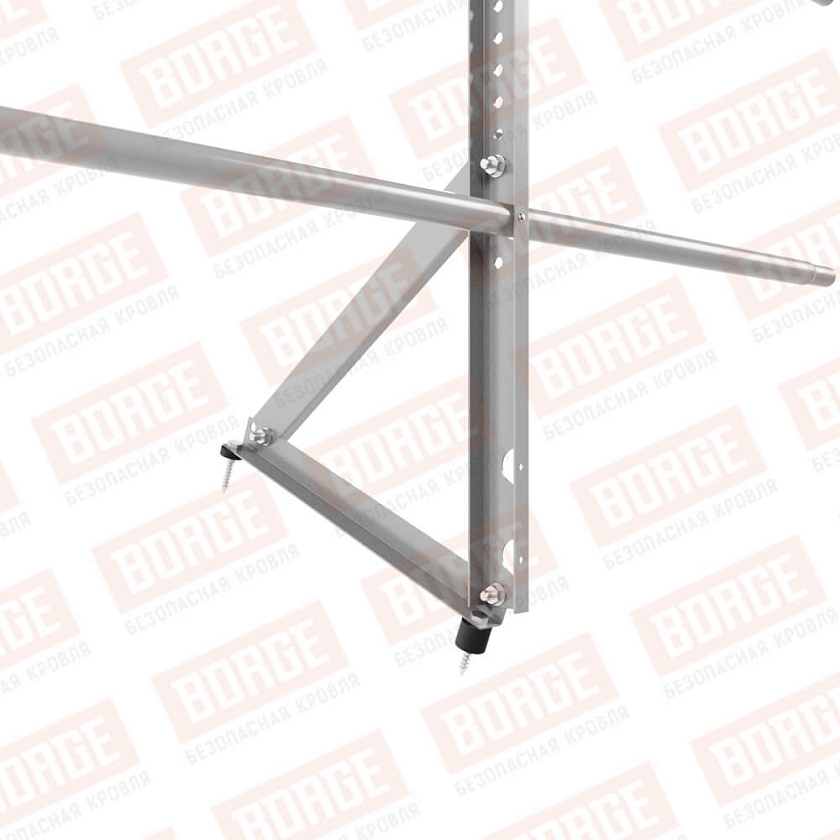 Ограждение кровельное Русский Рубеж H-60см, 3м, сигнально-серый (RAL 7004)