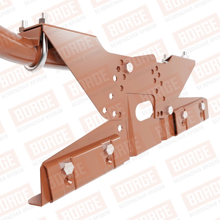 Ограждение кровельное BORGE H-90см, 3м, для фальцевой кровли, терракотовый (RAL 8004)