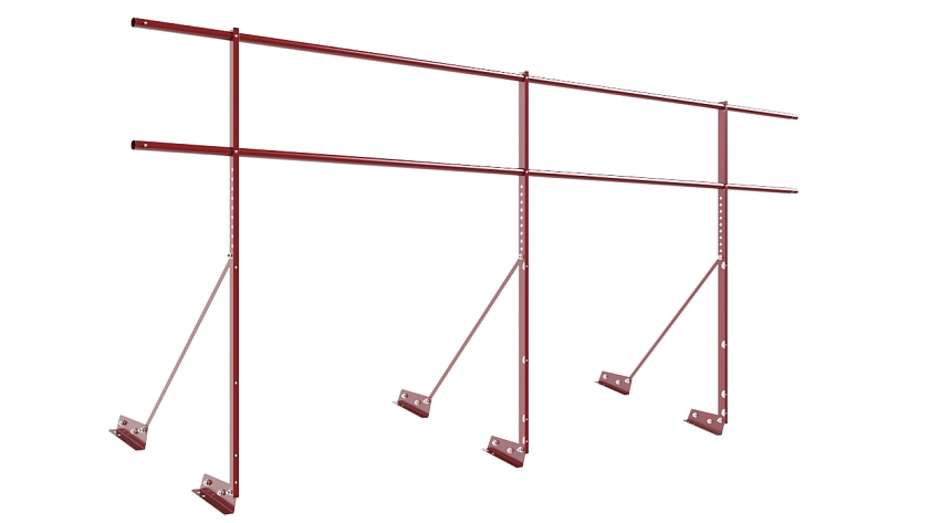 Ограждение кровельное NewLine H-120см, 3м, для фальцевой кровли, коричнево-красный (RAL 3011)