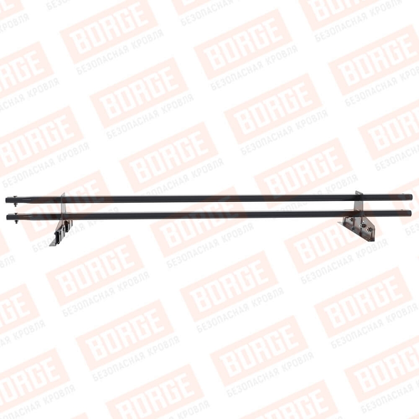 Снегозадержатель трубчатый Русский Рубеж 25х45мм, 1,5м, 2 опоры, для фальц. кров., серый графит (RAL 7024)