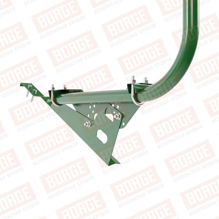 Ограждение кровельное BORGE H-90см, 3м, для черепичной кровли, лиственно-зеленый (RAL 6002)