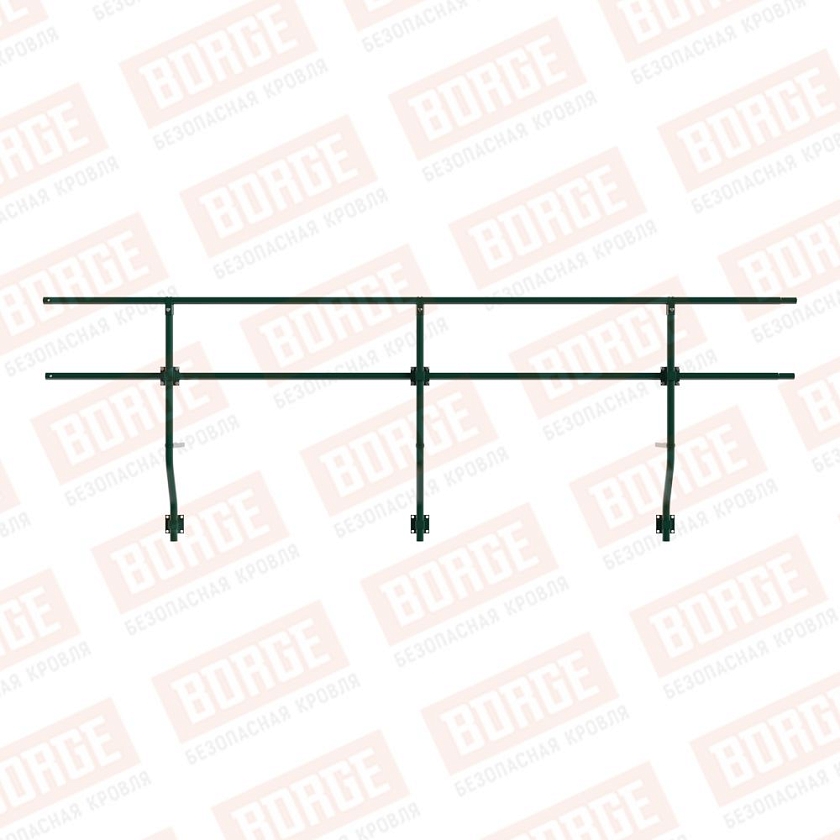 Ограждение парапетное BORGE H-60см, 3м, зеленый мох (RAL 6005)