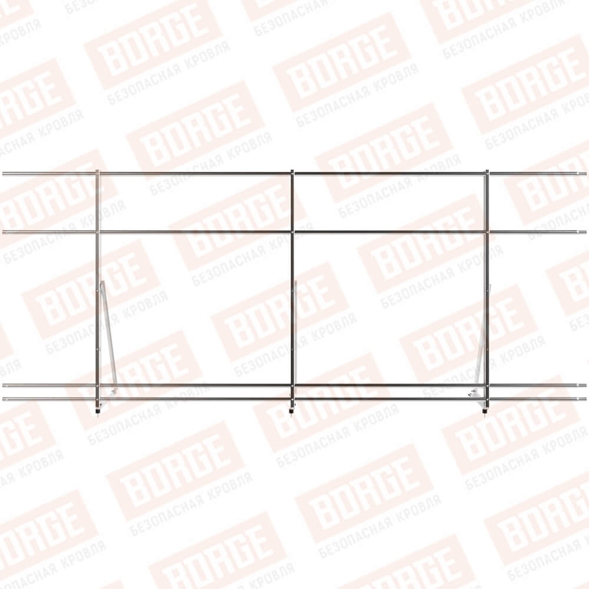 Ограждение кровельное Русский Рубеж H-120см, 3м, цинк, с двумя доп. трубами