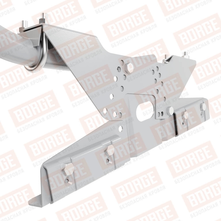 Ограждение кровельное BORGE H-90см, 3м, для фальцевой кровли, сигнально-серый (RAL 7004)