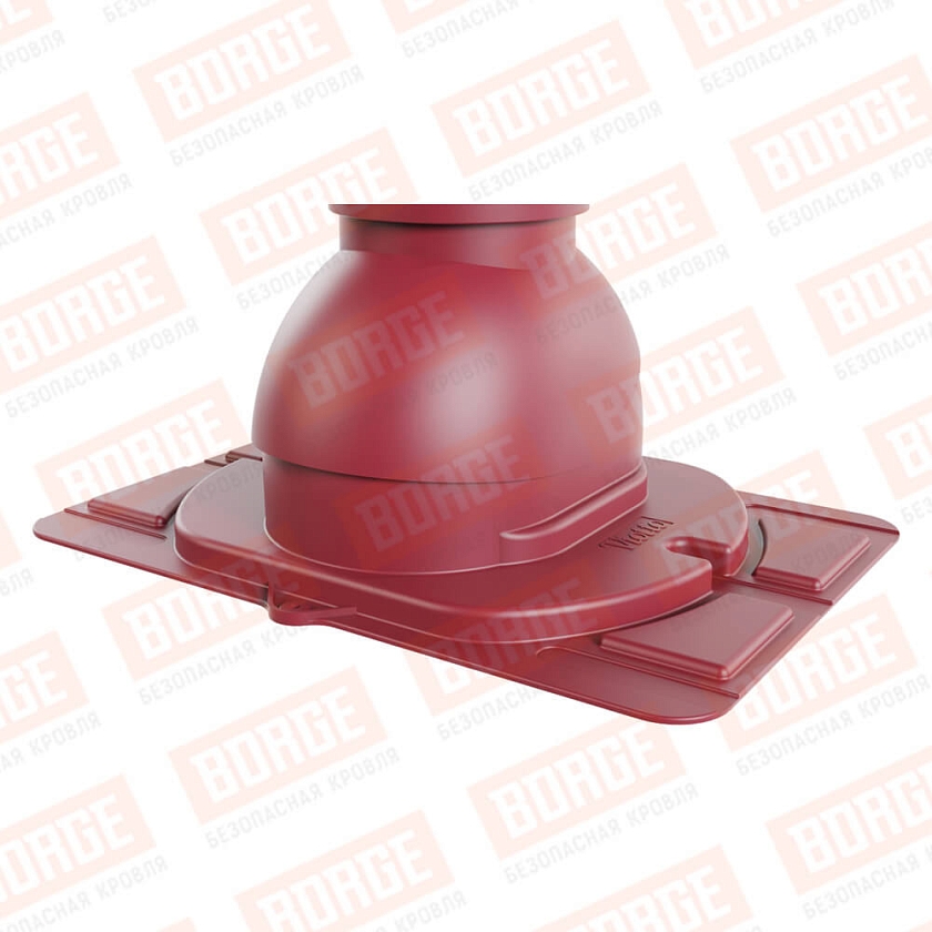 Труба вентиляционная Viotto с универсальным проходным элементом, d-110мм, h-550мм, утепленная, красное вино (RAL 3005)