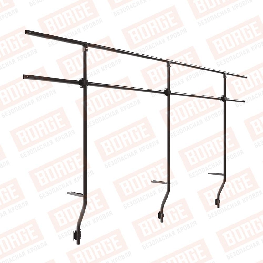 Ограждение парапетное BORGE H-120см, 3м, серо-коричневый (RAL 8019)