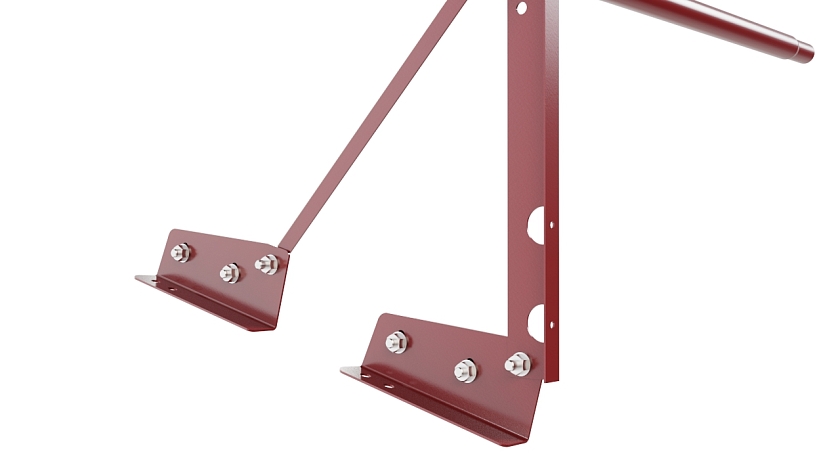 Ограждение кровельное NewLine H-60см, 3м, для фальцевой кровли, коричнево-красный (RAL 3011)