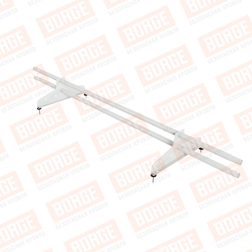 Снегозадержатель трубчатый NewLine 1,5м, D-25мм, 2 опоры, сигнально-белый (RAL 9003)