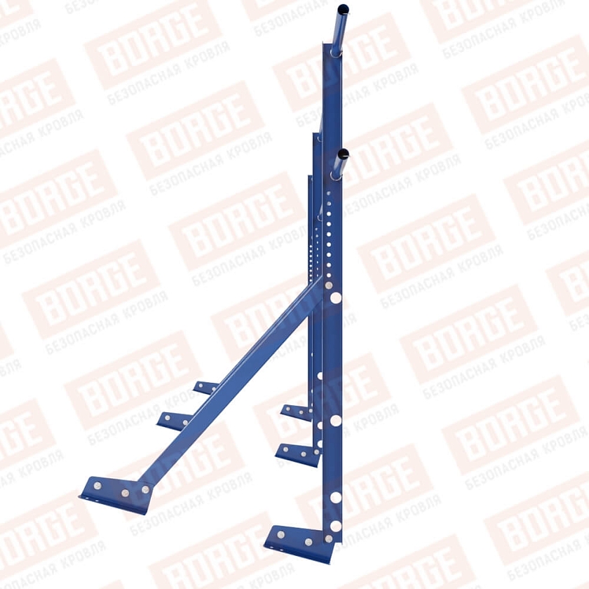 Ограждение кровельное Русский Рубеж H-120см, 3м, для фальцевой кровли, сигнально-синий (RAL 5005)