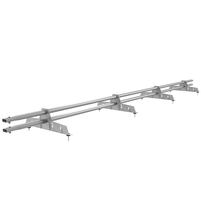 Снегозадержатель трубчатый Русский Рубеж 25х45мм, 3м, 4 опоры, сигнально-серый (RAL 7004)