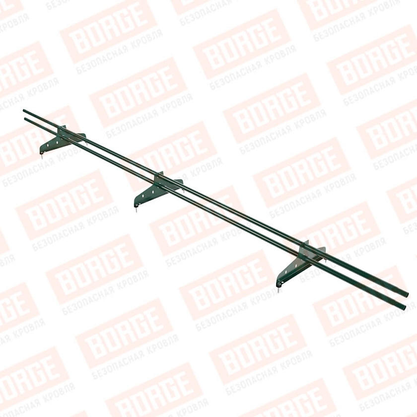 Снегозадержатель трубчатый NewLine 3м, D-25мм, 3 опоры, зеленый мох (RAL 6005)