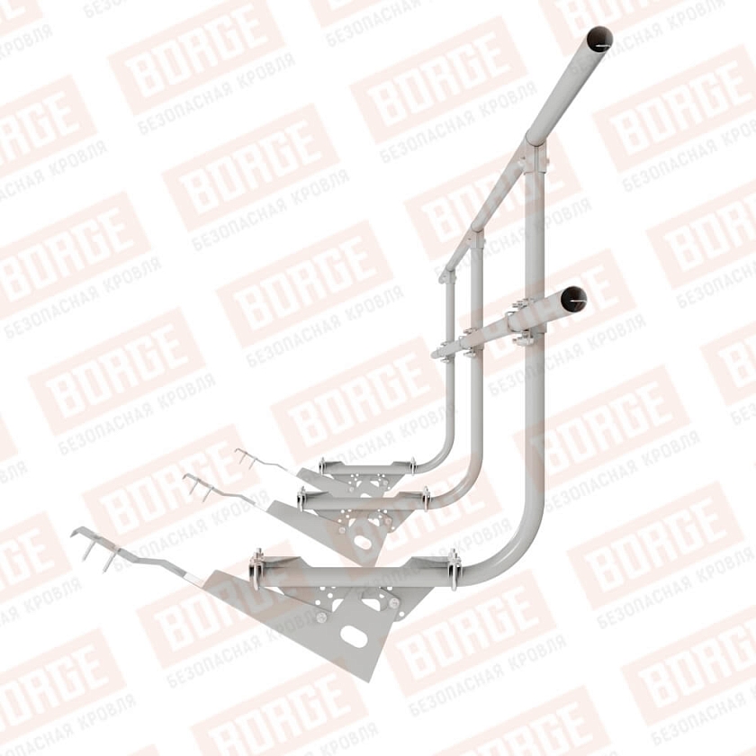 Ограждение кровельное BORGE H-90см, 3м, для черепичной кровли, бело-алюминиевый (RAL 9006)