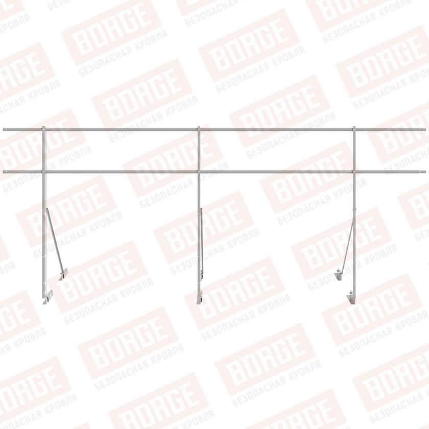 Ограждение декоративное NewLine H-120см, 3м, для фальцевой кровли, бело-алюминиевый (RAL 9006)