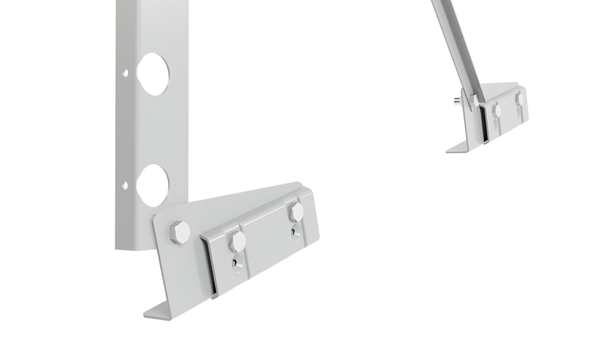 Ограждение кровельное NewLine H-120см, 3м, для фальцевой кровли, бело-алюминиевый (RAL 9006)